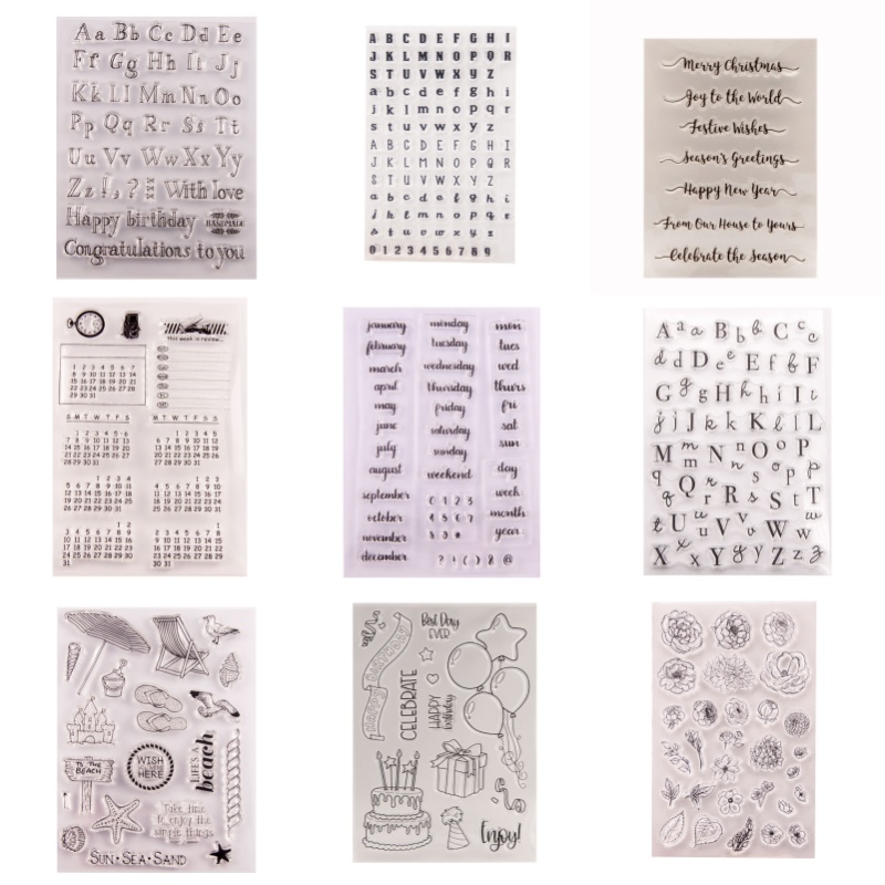 Rubber Date Stamp - Tampons en caoutchouc transparents avec symboles