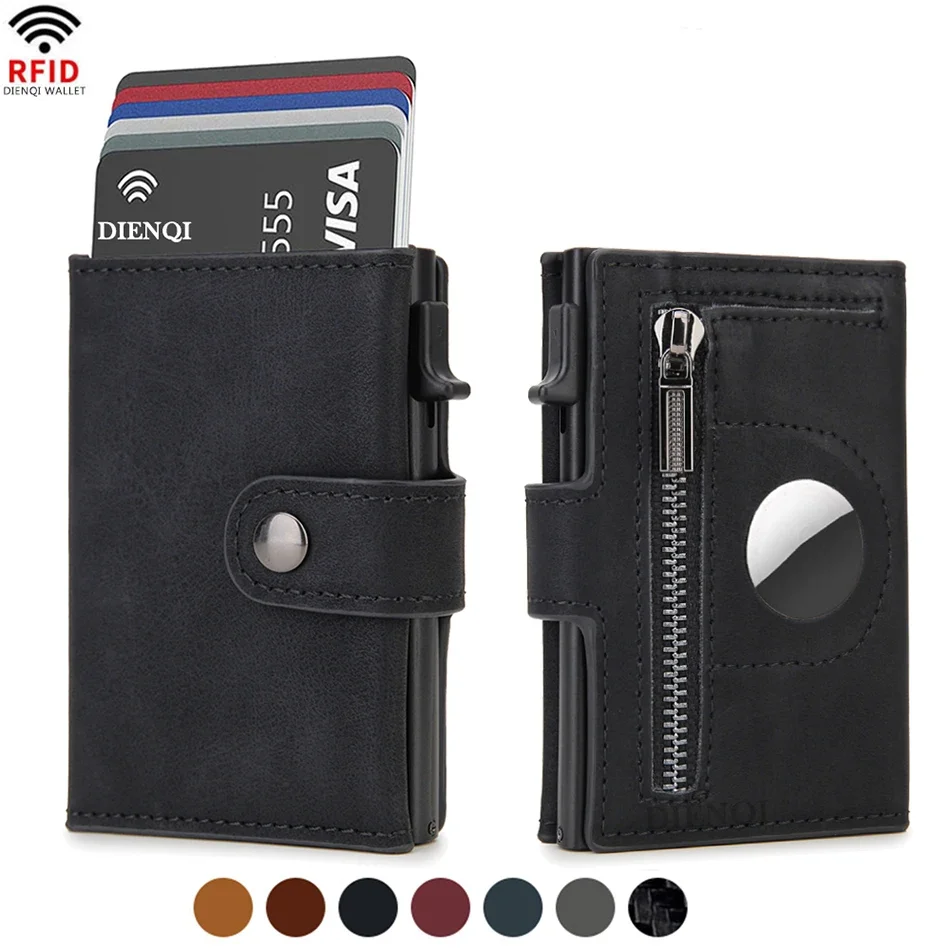Index Card Holder - Rfid cuir Airtag hommes portefeuilles de